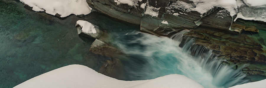 Image of winter stream in Glacier National Park