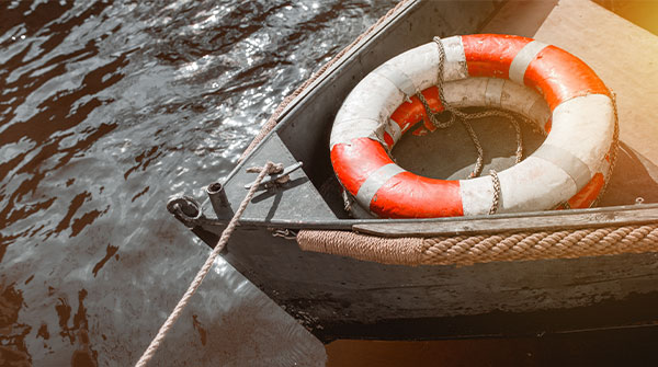 Boat with Life Preserver