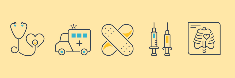 a variety of healthcare icons